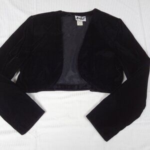 Vintage Jump Apparel Velvet Bolero Jacket Women’s M Black 3/4 SLEEVE MEDIUM J470